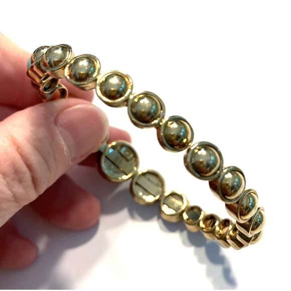 Cuff Bracelet Blue Brown Stones Gold Graduated OS Mod Boho Festival Fashion - Picture 4 of 9